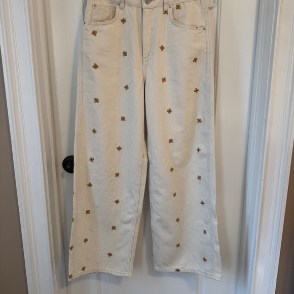 Sezane Lucia Vergara Le Crop Embroidered pants - Picture 3 of 5